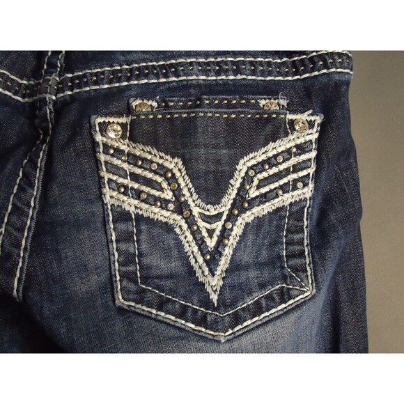 Vigoss The Dublin Capris Juniors 5x21" Low Rise Med Wash Stretch Heavy Stitching - Picture 9 of 10